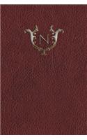 Monogram "n" Any Day Planner Journal: (14 Monogram Red 365 Planner)
