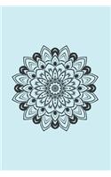 Mandala Notebook: Floral Notebook/ Diary Gift,120Pages, Size 6 x 9 in, White Lined Paper - Personal Journal / Light Blue *(Aqua) Notebook
