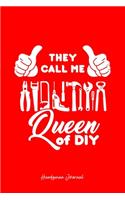 Handyman Journal: Queen DIY Carpentry Hand Tool Cool Laborer Christmas Gift - Red Dotted Dot Grid Bullet Notebook - Diary, Planner, Gratitude, Writing, Goal, Log Jour