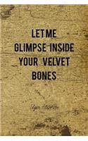 Let Me Glimpse Inside Your Velvet Bones: Edgar Allan Poe Notebook Journal Composition Blank Lined Diary Notepad 120 Pages Paperback Brown