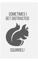 Sometimes I Get Distracted - Squirrel!: Squirrel Gifts for Woman Blank Lined Notebook Journal & Planner - 6 x 9 inches, College Ruled Lined,110 Pages