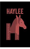 Haylee: Journal (Diary, Notebook) Personalized Custom Name Alphabet Horse Birthday Gift for Girls