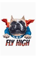 Super Cute Flying Bully Bulldog Superhero Notebook