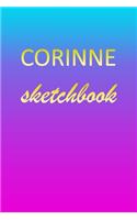 Corinne: Sketchbook - Blank Imaginative Sketch Book Paper - Pink Blue Gold Custom Letter C Personalized Cover - Teach & Practice Drawing for Experienced & As
