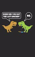 T-Rex Eating Unicorn: Graph Paper Journal 6x9 inches with 120 Lined Pages - Trex Notebook