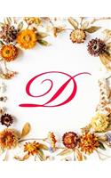 D: Monogram Initial Professional Appointment Book 7 Columns Appointment Booking, Appointment Reminders, Daily Appointment Organizer- Fall flowers, 8.5 (4 Professioanl Appointment Book 7 Columns)