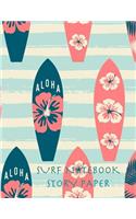 Surf Notebook Story Paper: 8.5 x 11 inches composition book, 150 pages