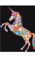 Flowers Unicorn Mythical Notebook Journal Composition Book