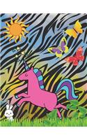 Unicorn Zebra: Bright, Colorful, Fun, Blank Combo Combination Notebook/Journal Hybrid. Use This Fun Journal for School Work, or as a Private Journal, Diary, or Dre