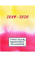 2019-2020 Two Year Monthly Planner. 24 Month Calendar