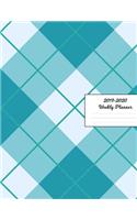 2019 - 2020 Weekly Planner: Blue White Checkered Cover January 2019 - December 2019 Daily Plan Days Set Goals Datebook Calendar Schedule