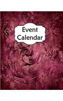 Event Calendar: Perpetual Record Book for Important Celebrations Birthdays Anniversaries with Monthly Address List Red