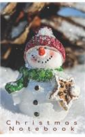 Christmas Notebook: Christmas Snowman Design 5.06x7.81 (12.85x19.84cm) Journal/Diary/Lists.