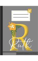 R Ruth Monogramm Notizheft Liniert 60 Blatt
