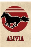 Wild Horse Lined Notebook: Alivia: College Ruled Composition Book Diary Lined Journal