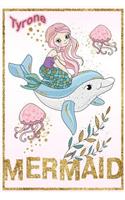 Tyrone Mermaid: Wide Ruled Composition Book Diary Lined Journal