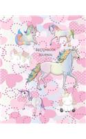 Sketchbook Journal: Framed and Blank Pages for Drawing, Sketching or Doodling, Lined Pages for Ideas, Notes and Thoughts Unicorn Cover
