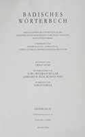 Badisches Wörterbuch. Band V/Lieferung 83