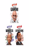 Icons of Inspiration Illustrated Biography Combo Pack (Set of 3 Books) for Kids Age 6 - 12 Years (Mahatma Gandhi, Nelson Mandela, Martin Luther King)