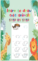 learn to draw cute animals step by step: Turtle, koi fish, Hippo, Baby Elephant, Baby Fox, Baby tiger, Octopus, Pusheen the cat, Baby seal, Narwhal, Racoon, Eagle head, Goofy, Bull, Dragon 