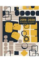 Weekly & Monthly 2019-2020 Academic Planner September-August: 1 Year; Bold Yellow & Black Abstract Art Cover