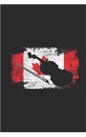 Canada - Violin: Dotted Bullet Grid Notebook - Journal for Canada Flag Canadian Pride