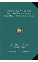 Official Souvenir and Program, Rhode Island Old Home Week, 1907 (1907)