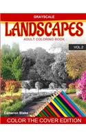 Grayscale LANDSCAPES Adult Coloring Book Vol.2