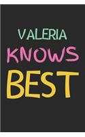 Valeria Knows Best: Lined Journal, 120 Pages, 6 x 9, Valeria Personalized Name Notebook Gift Idea, Black Matte Finish (Valeria Knows Best Journal)