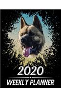 2020 Weekly Planner: Weekly & Monthly 2020 Planner Jan 1 2020 to Dec 31 2020 With Month, Week Views, 1 Year Planner + Important Holiday Dates, Akita Dog Cover