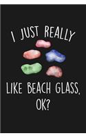 I Just Really Like Beach Glass Ok: Blank Lined Notebook To Write In For Notes, To Do Lists, Notepad, Journal, Funny Gifts For Beach Glass Lover