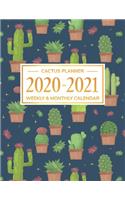 Cactus Planner 2020-2021: Daily Weekly Monthly Calendar Planner - January 2020 through December 2021 - 24 Month Planner - 2020-2021 Monthly Planner - To Do List - Academic Sc