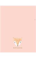 Notebook: Cute fox on pink cover and Dot Graph Line Sketch pages, Extra large (8.5 x 11) inches, 110 pages, White paper, Sketch, Draw and Paint