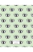 sketchbook: Eyelash on green cover (8.5 x 11) inches 110 pages, Blank Unlined Paper for Sketching, Drawing, Whiting, Journaling & Doodling(3 Eyelash on Green Sketchbook)