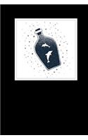 Notebook: Blank Notebook with Dolphins and Bottle Double Exposure Design, Make it Your Journal, Diary, Sketchbook or School Notebook, 6" x 9", 150 Blank Pages(Double Exposure)