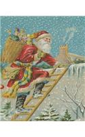 Vintage Santa Claus Delivers Toys Chimney Christmas Eve Comp Book 130 Pages: (Notebook, Diary, Blank Book)