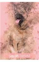 German Shepherd: Pink Notebook or Journal with Lines - German Shepherd