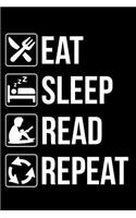 Eat Sleep Read Repeat: 100 Page Blank Ruled Lined Writing Journal - 6 X 9