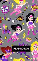 Reading Log: Cute Superhero Girls Book Record for Kids with Questions Novelty Gift for Book Lovers, Log Book Reviews for Girls & Kids