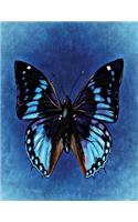 Notebook: Blue Butterfly Colorful Notebook 8.5 X 11 202 Lined Pages