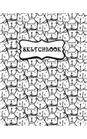 Sketchbook: Sketchbook for Girls Cute Cat Pattern Kawaii Girly Composition Notebook Journal for Teen Kids Students Blank Pages for Drawing Sketching Doodling La