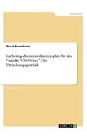 Marketing-/Kommunikationsplan für das Produkt 