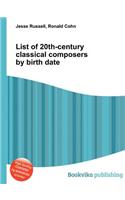 List of 20th-Century Classical Composers by Birth Date