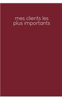 Mes clients les plus importants: Carnet à compléter pour l'enregistrement des conversations avec les (nouveaux) clients - Motif: Rouge