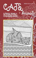 Stress Relief Coloring Book - Adults Colouring Books - Animals - Cats