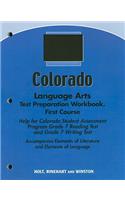 Colorado Language Arts Test Preparation Workbook, First Course: Help for Colorado Student Assessment Program Grade 7 Reading Test and Grade 7 Writing Test