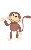 Happy Monkey Waving Blank Lined Notebook