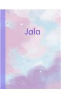 Jala: Personalized Composition Notebook - College Ruled (Lined) Exercise Book for School Notes, Assignments, Homework, Essay Writing. Pink Blue Purple Cov