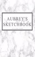 Aubrey's Sketchbook: Personalized Marble Sketchbook with Name: 120 Pages