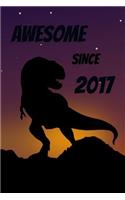 Awesome Since 2017: 2th Birthday Dinosaur Lover Gift Kids I T-Rex Vintage Happy Bday Kinder Party Present Toddler School Boy Girl I Size 6 x 9 I Ruled Paper 110 I Plann